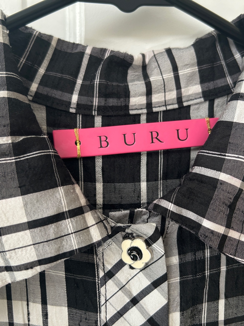 Buru Sz M Black and White Plaid Dress - Picture 3 of 8